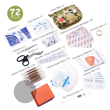 Dog First Aid Kit – Portable Canine Emergency Medical Kit (72 - Piece) - Black Fox Security Group
