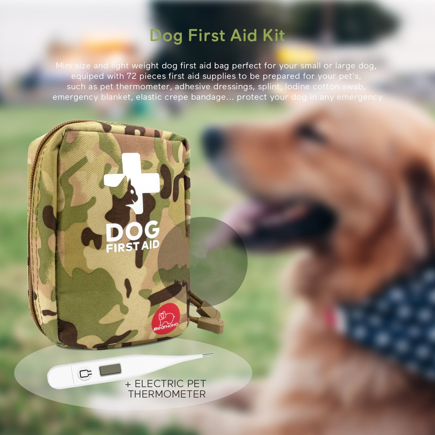 Dog First Aid Kit – Portable Canine Emergency Medical Kit (72 - Piece) - Black Fox Security Group
