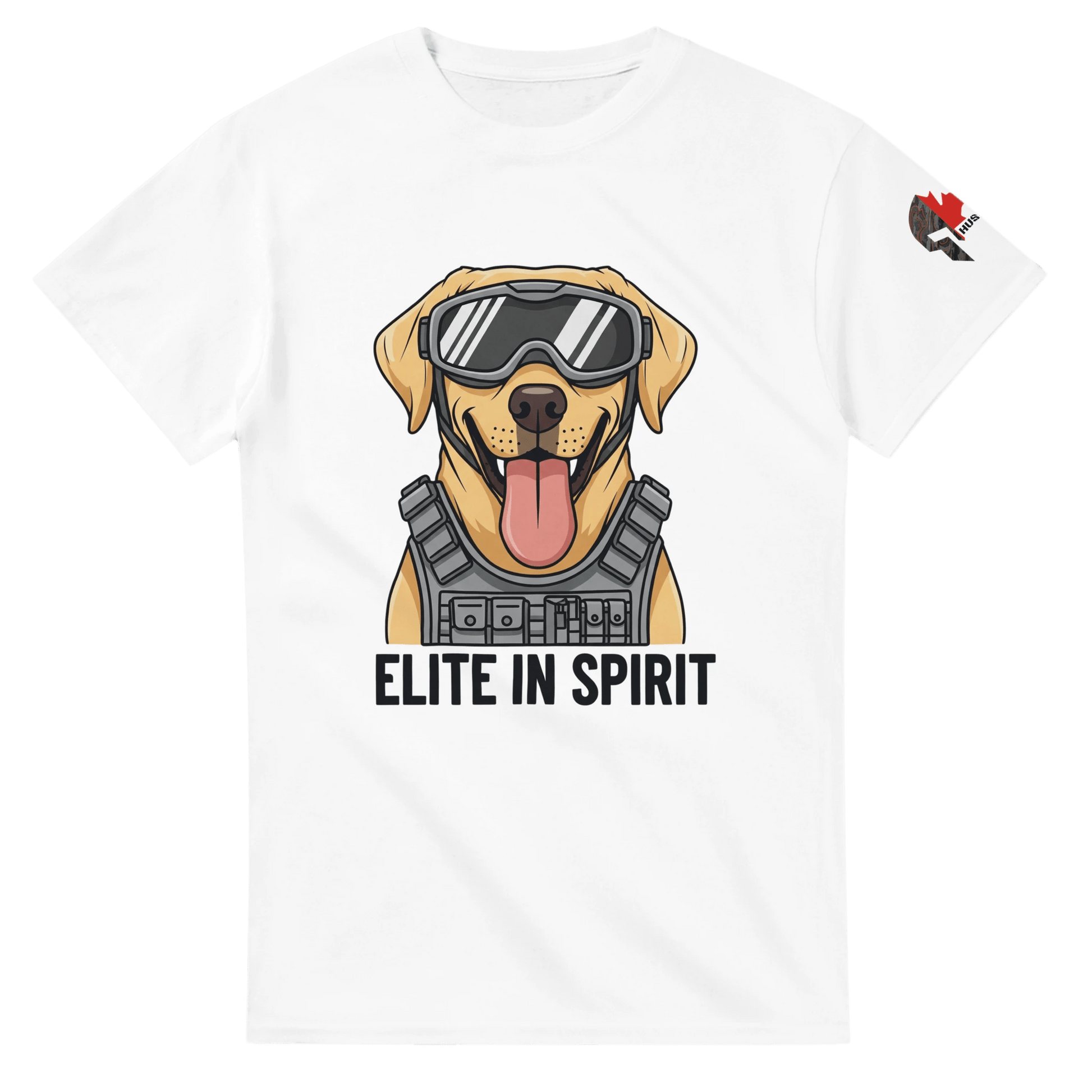 Hussar K9 - Funny Elite in Spirit Tactical Yellow Lab T-Shirt - Black Fox Security Group