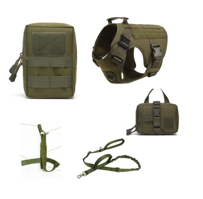 K9 Training Harness And Leash Set For All Breeds - Black Fox Security Group