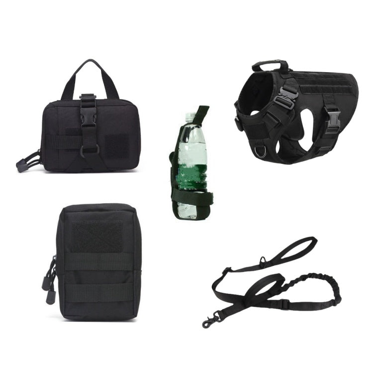 K9 Training Harness And Leash Set For All Breeds - Black Fox Security Group