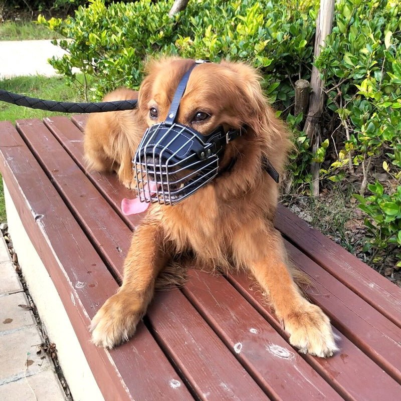 Leather Wire Cage Dog Muzzle - Black Fox Security Group