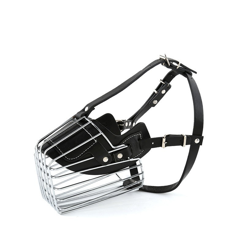 Leather Wire Cage Dog Muzzle - Black Fox Security Group