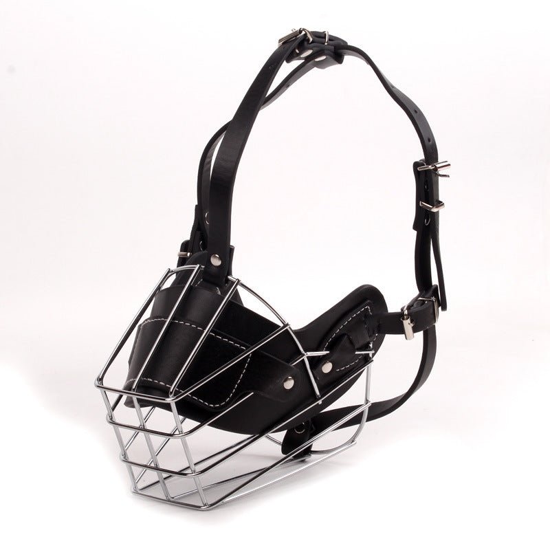 Leather Wire Cage Dog Muzzle - Black Fox Security Group