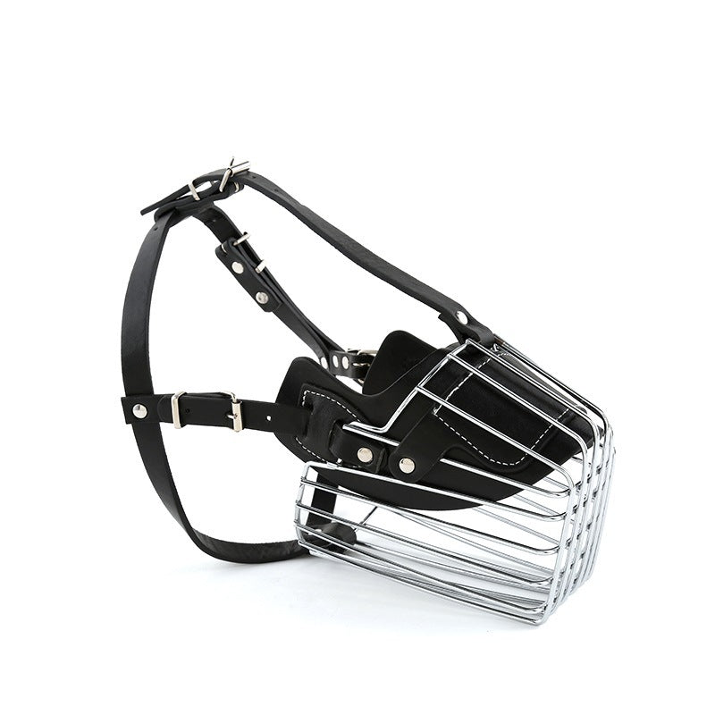 Leather Wire Cage Dog Muzzle - Black Fox Security Group