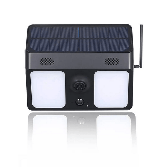 Floodlight surveillance camera (built - in solar panel) - Black Fox Security Group