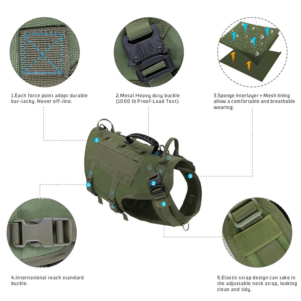 Tactical K9 Harness - Black Fox Security Group